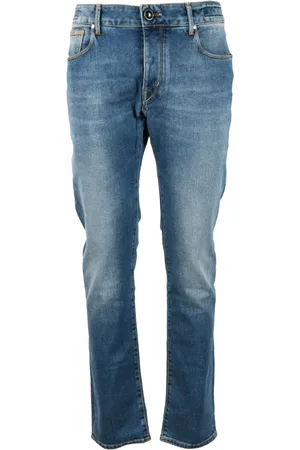 Hand Picked Heren, Jeans, Blauw, Maat: W31 Katoen