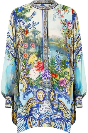 Camilla Dames, Blouses & Shirts, Veelkleurig, Maat: M/L Zijde