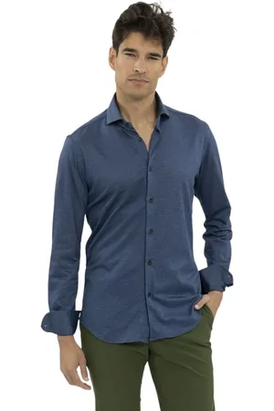 Xacus Heren, Overhemden, Blauw, Maat: XL Katoen