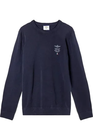 Aeronautica Militare Heren, Truien, Blauw, Maat: M Katoen