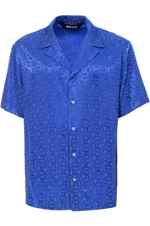 Roberto Cavalli Heren, Overhemden, Blauw, Maat: XS