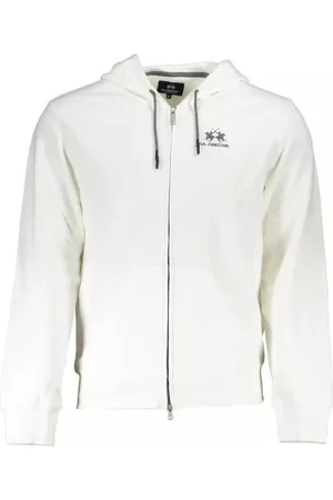 La Martina Heren, Sweatshirts & Hoodies, Wit, Maat: M Katoen