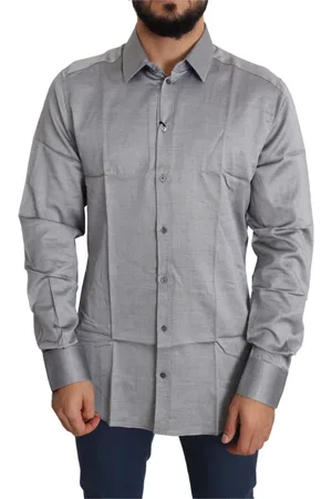 Dolce & Gabbana Heren, Overhemden, Grijs, Maat: XS Katoen