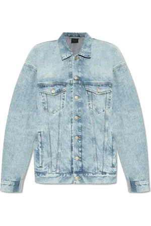 Balenciaga Heren, Jassen, Blauw, Maat: XL Katoen