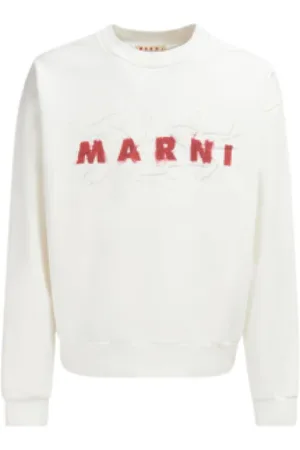 Marni Heren, Sweatshirts & Hoodies, Wit, Maat: S Katoen