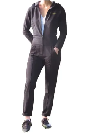 Aeronautica Militare Dames, Jumpsuits & Playsuits, Zwart, Maat: M Katoen