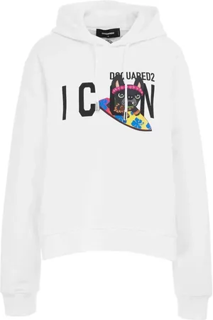 Dsquared2 Dames, Sweatshirts & Hoodies, Wit, Maat: M Katoen