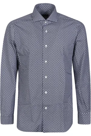 BARBA Heren, Overhemden, Blauw, Maat: L Katoen