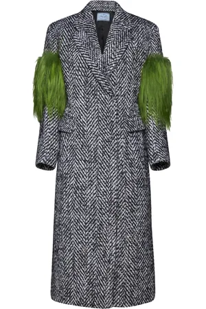 Prada Dames, Mantels, Grijs, Maat: XS Wol