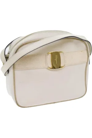 Salvatore Ferragamo Dames, Pre-owned, Wit, Maat: ONE Size Leer