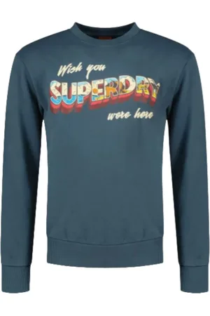 Superdry Heren, Sweatshirts & Hoodies, Blauw, Maat: S