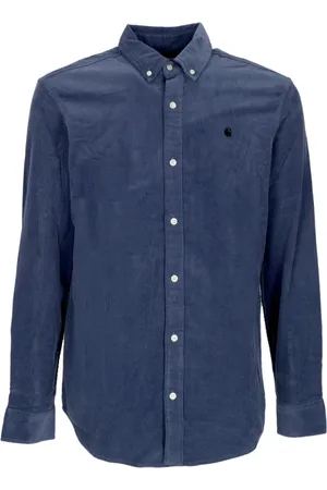 Carhartt Heren, Overhemden, Blauw, Maat: XL Velours