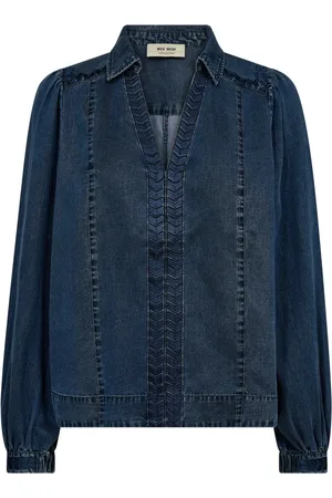 Mos Mosh Dames, Blouses & Shirts, Blauw, Maat: S