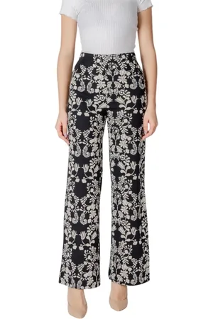 Ichi Dames, Broeken, Zwart, Maat: M Viscose