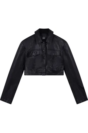 Alix the label Dames, Jassen, Zwart, Maat: XS Leer