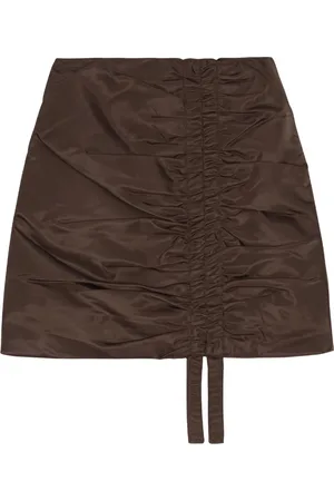 Ganni Dames, Rokken, Bruin, Maat: L Nylon