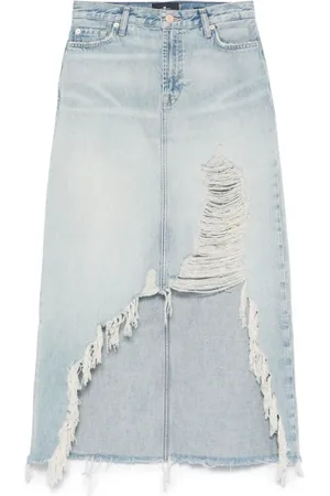 7 for all Mankind Dames, Rokken, Blauw, Maat: W28 Denim