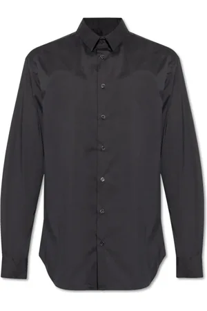 Giorgio Armani Heren, Overhemden, Zwart, Maat: M Katoen