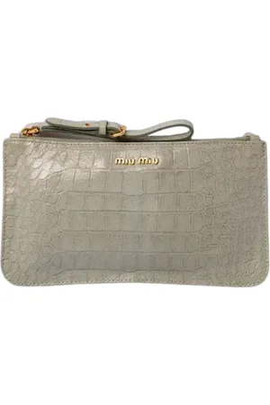 Miu Miu Dames, Pre-owned, Groen, Maat: ONE Size Leer
