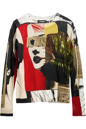 Desigual Dames, Truien, Veelkleurig, Maat: XS Linnen