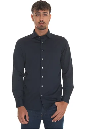 Gran Sasso Heren, Overhemden, Blauw, Maat: M