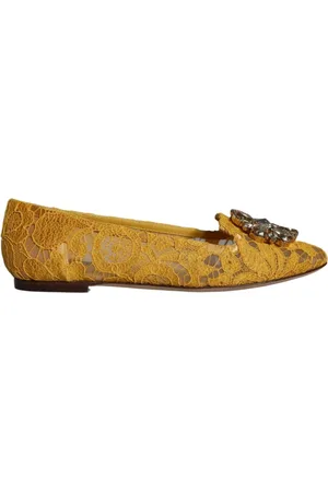 Dolce & Gabbana Dames, Schoenen, Geel, Maat: 35 EU Katoen