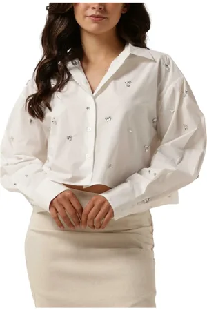 Second Female Dames, Blouses & Shirts, Wit, Maat: L Katoen