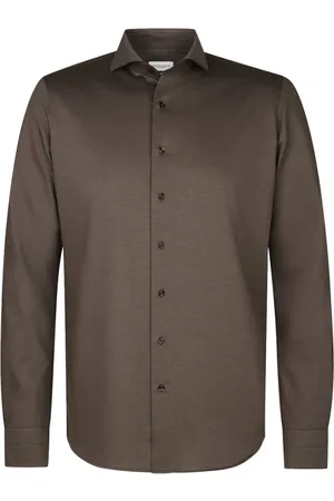 Profuomo Heren, Overhemden, Bruin, Maat: XS
