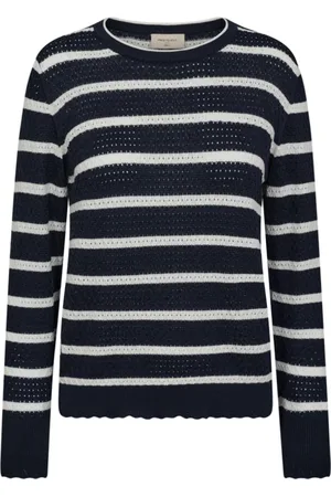 Freequent Dames, Truien, Blauw, Maat: L Katoen