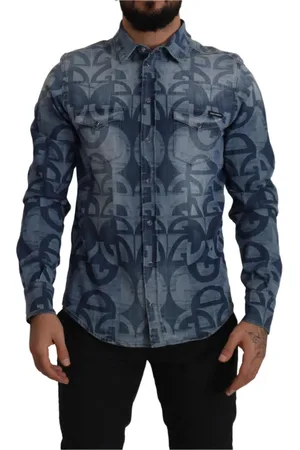 Dolce & Gabbana Heren, Overhemden, Blauw, Maat: M Denim