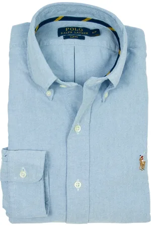 Ralph Lauren Heren, Overhemden, Blauw, Maat: M Katoen
