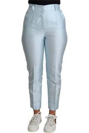 Dolce & Gabbana Dames, Broeken, Blauw, Maat: 2XS Zijde