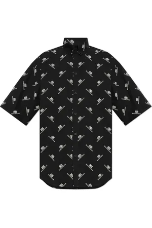 Balenciaga Heren, Overhemden, Zwart, Maat: S Katoen