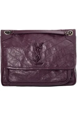 Saint Laurent Dames, Pre-owned, Paars, Maat: ONE Size Leer