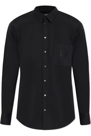 Dolce & Gabbana Heren, Overhemden, Zwart, Maat: L Katoen