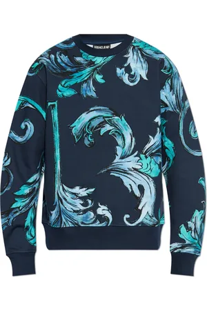 VERSACE Heren, Sweatshirts & Hoodies, Blauw, Maat: M Katoen