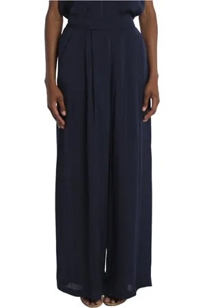 MOMONÍ Dames, Broeken, Blauw, Maat: M Zijde