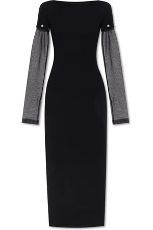 Sportmax Dames, Jurken, Zwart, Maat: M Leer