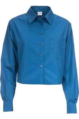 Aspesi Dames, Blouses & Shirts, Blauw, Maat: 2XS Katoen