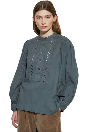 Antik Batik Dames, Blouses & Shirts, Grijs, Maat: L Katoen