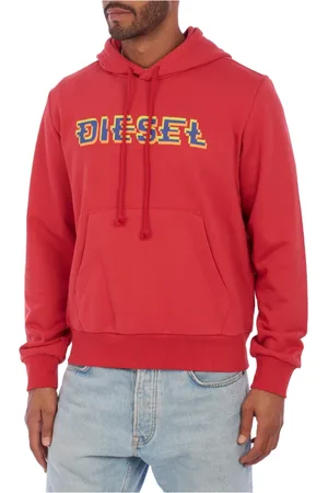 Diesel Heren, Sweatshirts & Hoodies, Rood, Maat: M Katoen