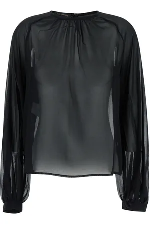 Andamane Dames, Blouses & Shirts, Zwart, Maat: XS Zijde