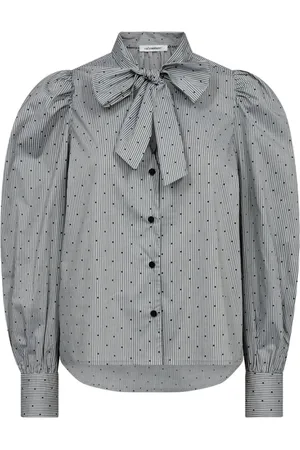 Co`Couture Dames, Blouses & Shirts, Grijs, Maat: S Katoen