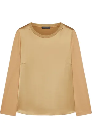 Elena Miro Dames, Tops, Bruin, Maat: L Viscose