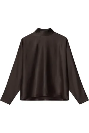 AERON Dames, Blouses & Shirts, Bruin, Maat: S Leer