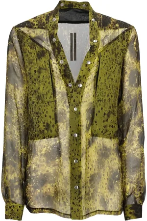 Rick Owens Heren, Blouses & Shirts, Groen, Maat: XL Zijde