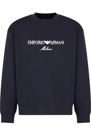 Emporio Armani Heren, Sweatshirts & Hoodies, Blauw, Maat: XL Katoen