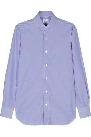 Finamore Heren, Overhemden, Blauw, Maat: XL Katoen