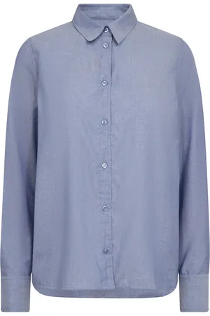 Mos Mosh Dames, Blouses & Shirts, Blauw, Maat: XL Velours
