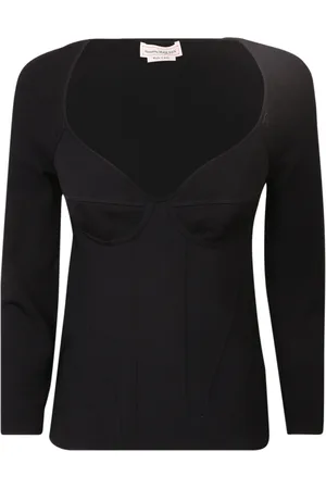 Alexander McQueen Dames, Tops, Zwart, Maat: M Leer